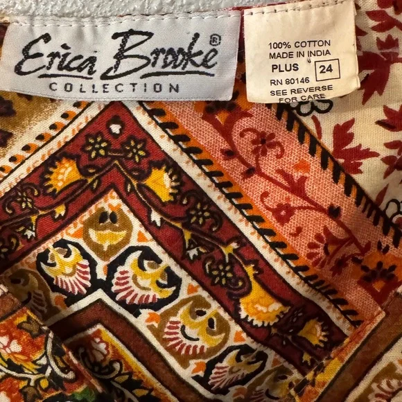 Vintage Patchwork colorblock quilted retro plus size mini 90’s dress 100% cotton - Picture 2 of 13